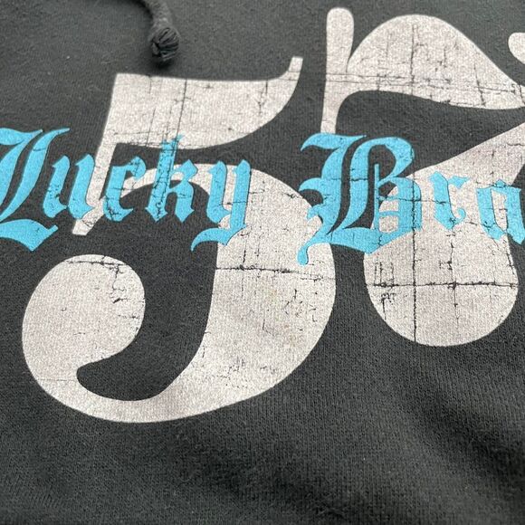 Lucky Brand Vintage Sweatshirt Hoodie Size Large Grunge Punk Skater Vtg 2000s - Picture 4 of 5